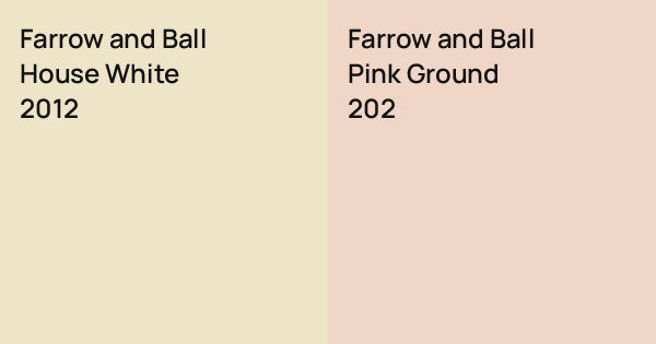 Farrow and Ball House White vs. Farrow and Ball Pink Ground comparison