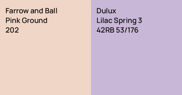 Farrow and Ball Pink Ground vs. Dulux Lilac Spring 3 comparison