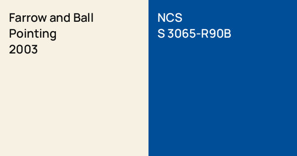 Farrow and Ball Pointing vs. NCS S 3065-R90B comparison