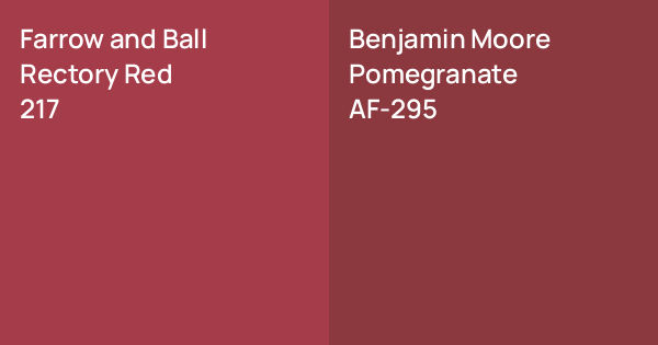 Farrow and Ball Rectory Red vs. Benjamin Moore Pomegranate comparison