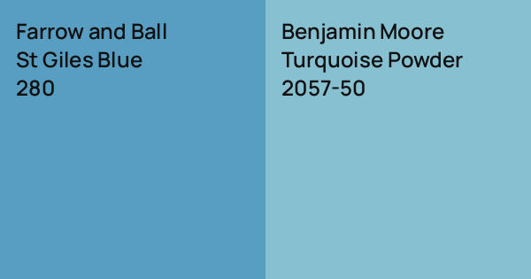 Farrow and Ball St Giles Blue vs. Benjamin Moore Turquoise Powder ...