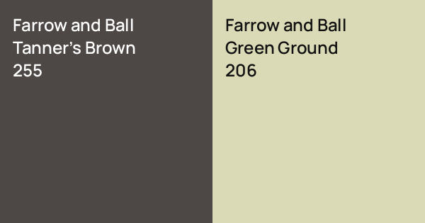 Farrow and Ball Tanner's Brown vs. Farrow and Ball Green Ground comparison