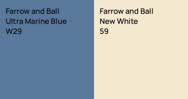 Farrow and Ball Ultra Marine Blue vs. Farrow and Ball New White comparison
