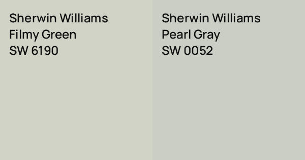 Sherwin Williams Filmy Green vs. Sherwin Williams Pearl Gray