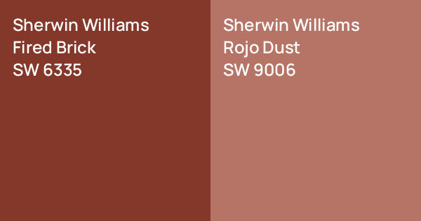 Sherwin Williams Fired Brick vs. Sherwin Williams Rojo Dust comparison