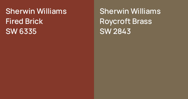 Sherwin Williams Fired Brick vs. Sherwin Williams Roycroft Brass comparison