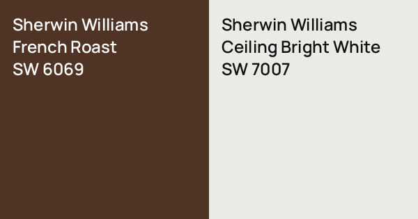 Sw Rost Sherwin Williams French Roast vs. Sherwin Williams Ceiling Bright White ...