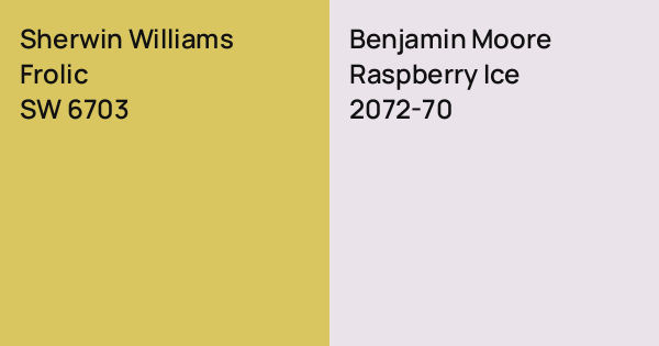 Sherwin Williams Frolic vs. Benjamin Moore Raspberry Ice comparison