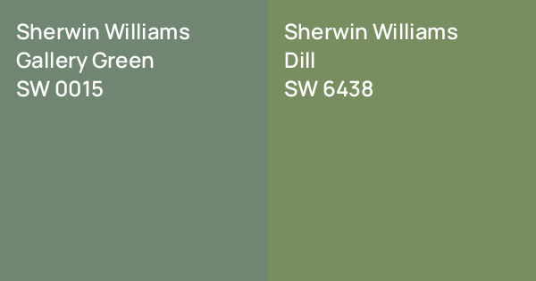 Sherwin Williams Gallery Green vs. Sherwin Williams Dill comparison