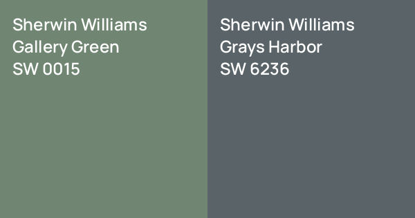 Sherwin Williams Gallery Green vs. Sherwin Williams Grays Harbor comparison