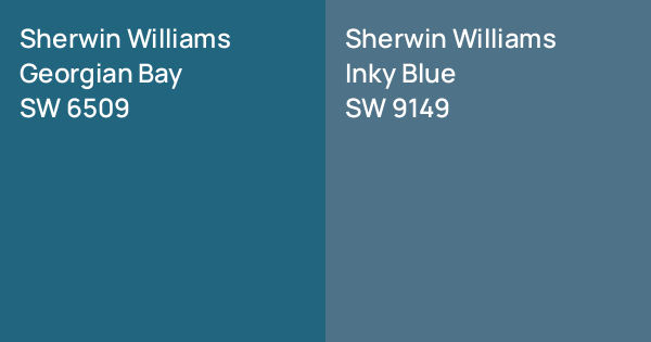 Sherwin Williams Georgian Bay vs. Sherwin Williams Inky Blue comparison