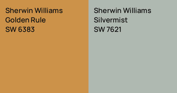 Sherwin Williams Golden Rule vs. Sherwin Williams Silvermist comparison