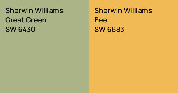 Sherwin Williams Great Green vs. Sherwin Williams Bee comparison