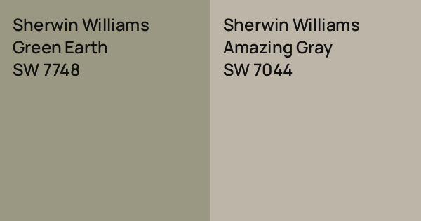 Sherwin Williams Green Earth vs. Sherwin Williams Amazing Gray comparison
