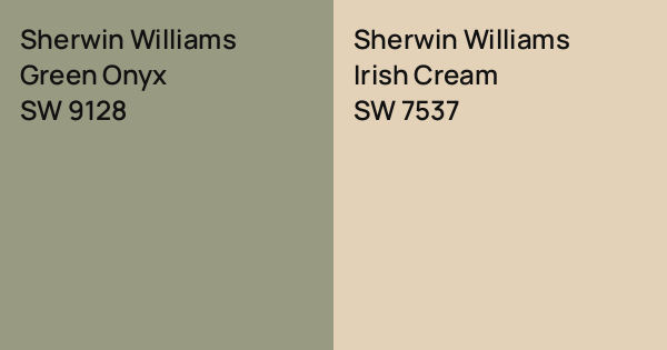 Sherwin Williams Green Onyx vs. Sherwin Williams Irish Cream comparison