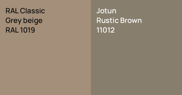 RAL Classic Grey beige vs. Jotun Rustic Brown comparison