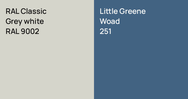 RAL Classic Grey white vs. Little Greene Woad comparison