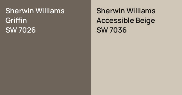 Sherwin Williams Griffin vs. Sherwin Williams Accessible Beige comparison