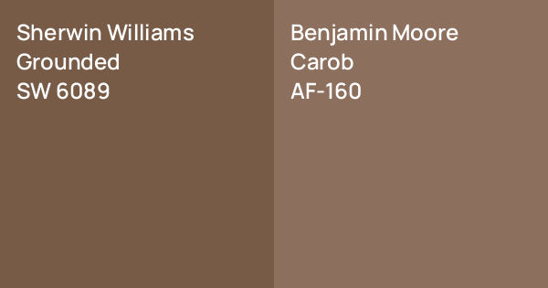 Sherwin Williams Grounded vs. Benjamin Moore Carob comparison