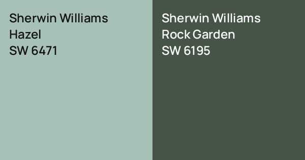 Sherwin Williams Hazel vs. Sherwin Williams Rock Garden comparison