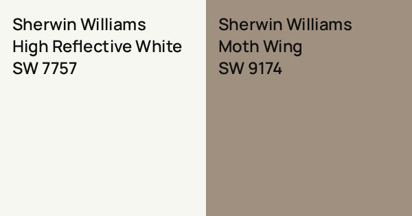 Sherwin Williams High Reflective White vs. Sherwin Williams Moth Wing ...