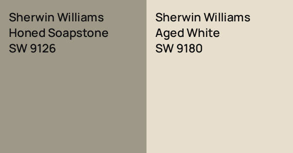 Sherwin Williams Honed Soapstone vs. Sherwin Williams Aged White comparison