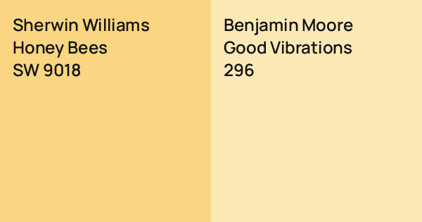 Sherwin Williams Honey Bees vs. Benjamin Moore Good Vibrations comparison