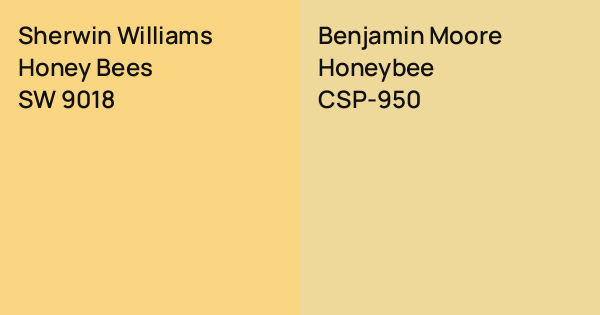 Sherwin Williams Honey Bees vs. Benjamin Moore Honeybee comparison