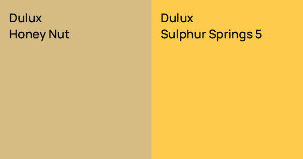 Sulphur Spring Color Dulux Honey Nut vs. Dulux Sulphur Springs 5 comparison