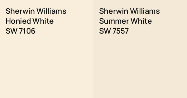 Honided Sherwin Williams Honied White vs. Sherwin Williams Summer White comparison
