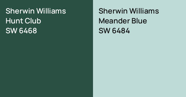 Sherwin Williams Hunt Club vs. Sherwin Williams Meander Blue comparison