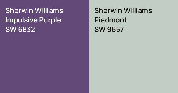 Sherwin Williams Impulsive Purple vs. Sherwin Williams Piedmont comparison