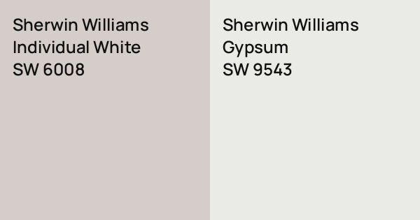 Sherwin Williams Individual White vs. Sherwin Williams Gypsum comparison