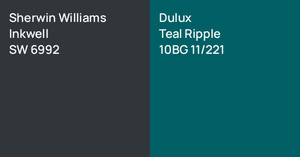 Sherwin Williams Inkwell vs. Dulux Teal Ripple comparison