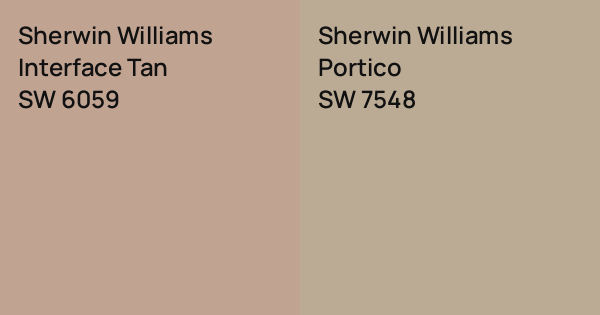Sherwin Williams Interface Tan vs. Sherwin Williams Portico comparison