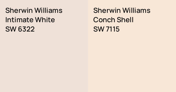 Sherwin Williams Intimate White vs. Sherwin Williams Conch Shell comparison