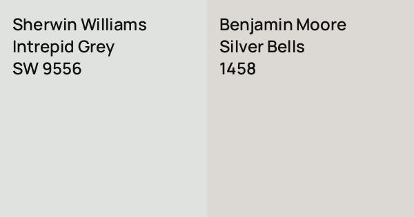 Sherwin Williams Intrepid Grey vs. Benjamin Moore Silver Bells comparison