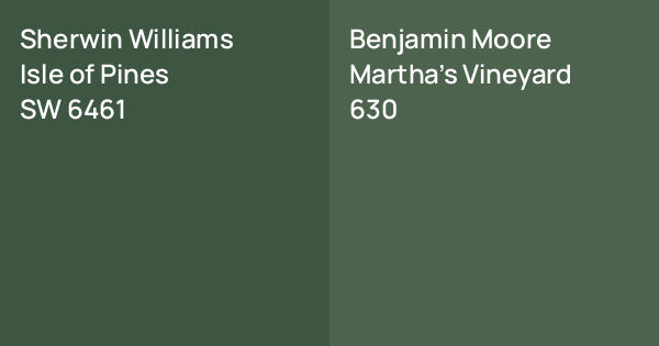 Sherwin Williams Isle of Pines vs. Benjamin Moore Martha's Vineyard ...