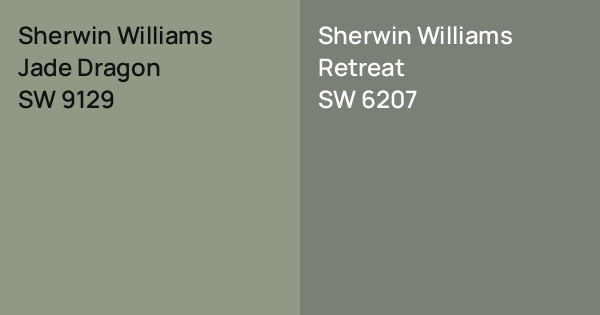 Sherwin Williams Jade Dragon vs. Sherwin Williams Retreat comparison