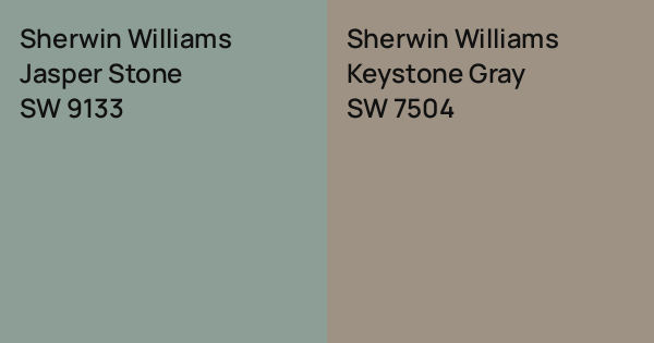 Sherwin Williams Jasper Stone vs. Sherwin Williams Keystone Gray comparison