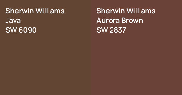 Sherwin Williams Java vs. Sherwin Williams Aurora Brown comparison