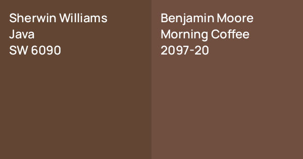 Sherwin Williams Java vs. Benjamin Moore Morning Coffee comparison