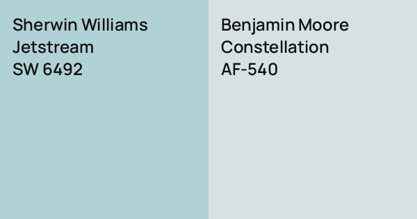 Sherwin Williams Jetstream vs. Benjamin Moore Constellation comparison