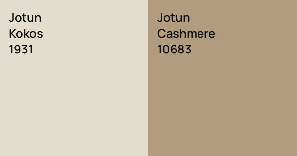 Jotun Kokos vs. Jotun Cashmere comparison