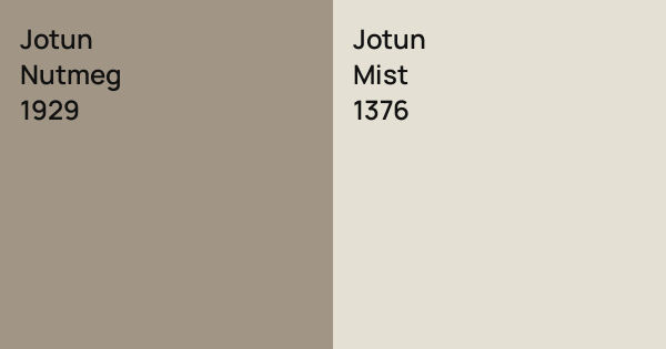 Jotun Nutmeg vs. Jotun Mist comparison