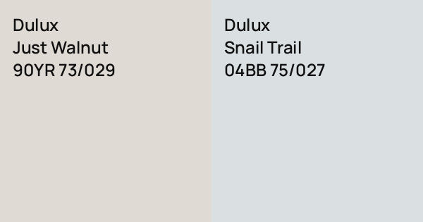 Dulux Just Walnut vs. Dulux Snail Trail comparison