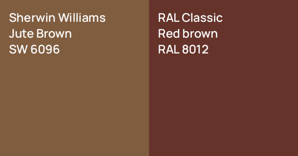 Sherwin Williams Jute Brown vs. RAL Classic Red brown comparison