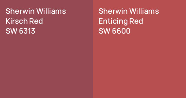 Sherwin Williams Kirsch Red vs. Sherwin Williams Enticing Red comparison