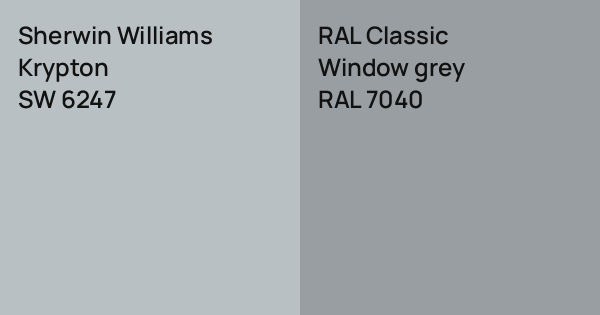 Sherwin Williams Krypton vs. RAL Classic Window grey comparison