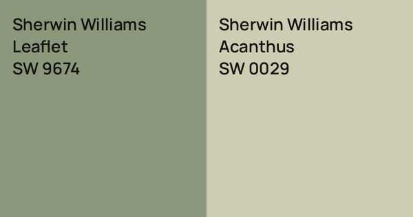 Sherwin Williams Leaflet vs. Sherwin Williams Acanthus comparison